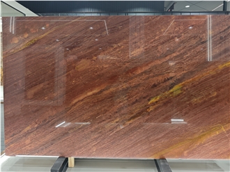 High Quality Royal Red Quartzite Slabs-Polished