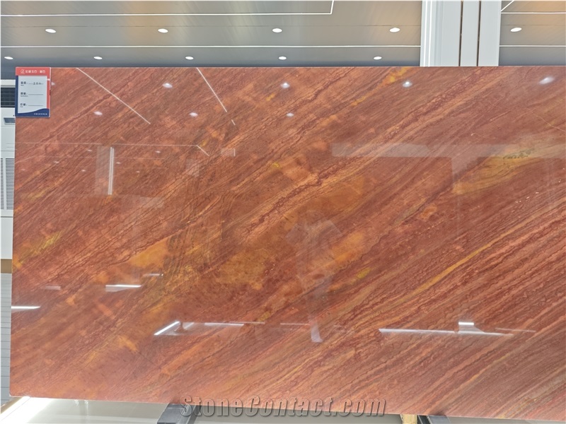 High Quality Royal Red Quartzite Slabs-Polished