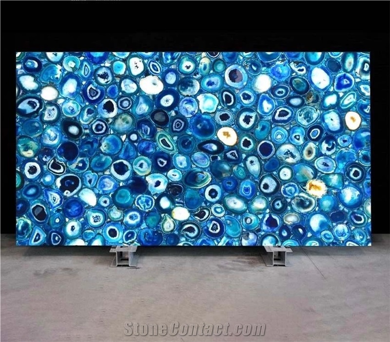 Indian Blue Agate Semiprecious Stone Slabs