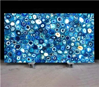 Indian Blue Agate Semiprecious Stone Slabs