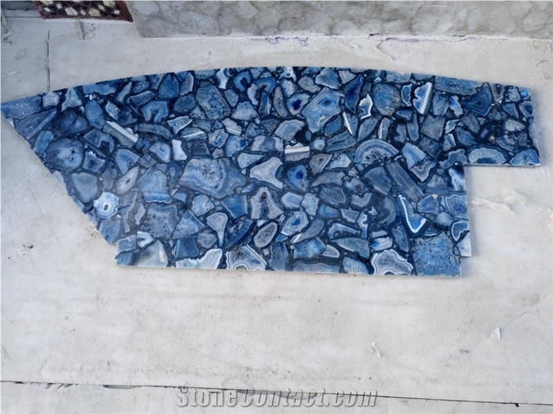 Indian Blue Agate Semiprecious Stone Slabs