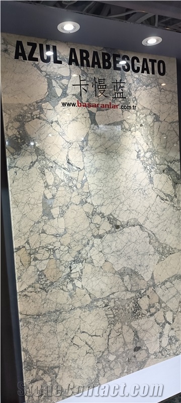 Azul Arabescato Marble Slab