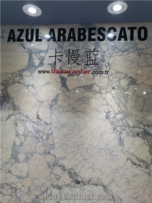 Azul Arabescato Marble Slab