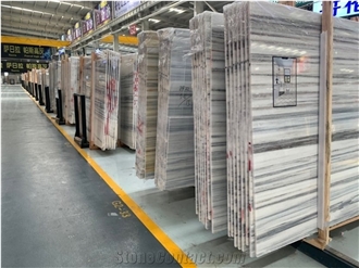 Snowflake Wood Grain Marble Slab