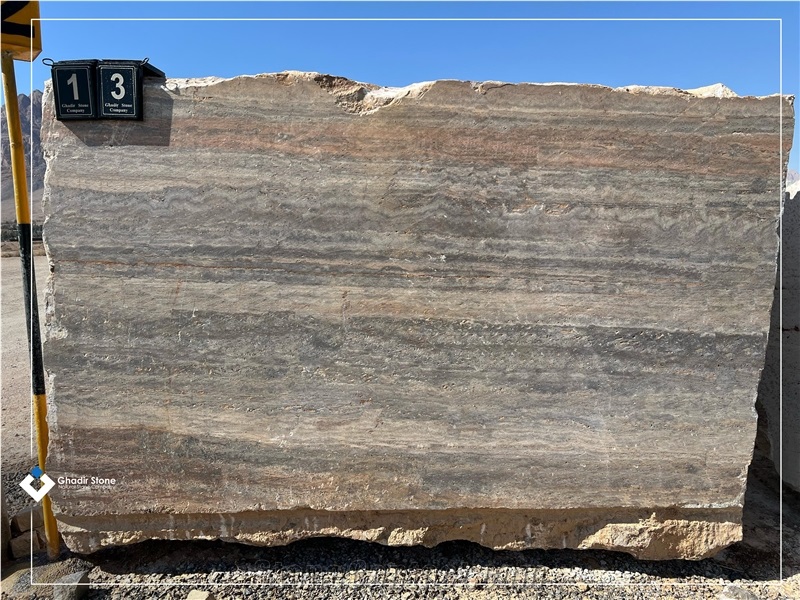 Titanium Silver Travertine Blocks