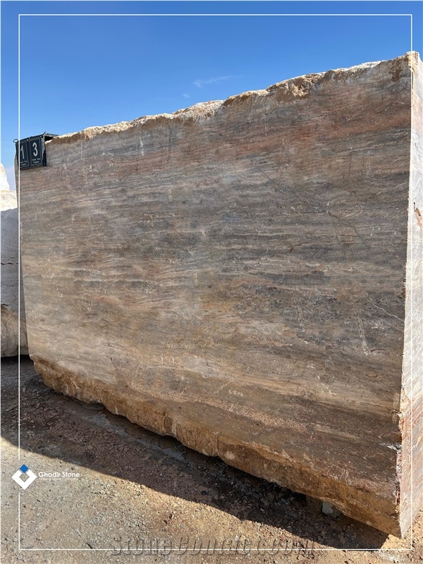 Titanium Silver Travertine Blocks