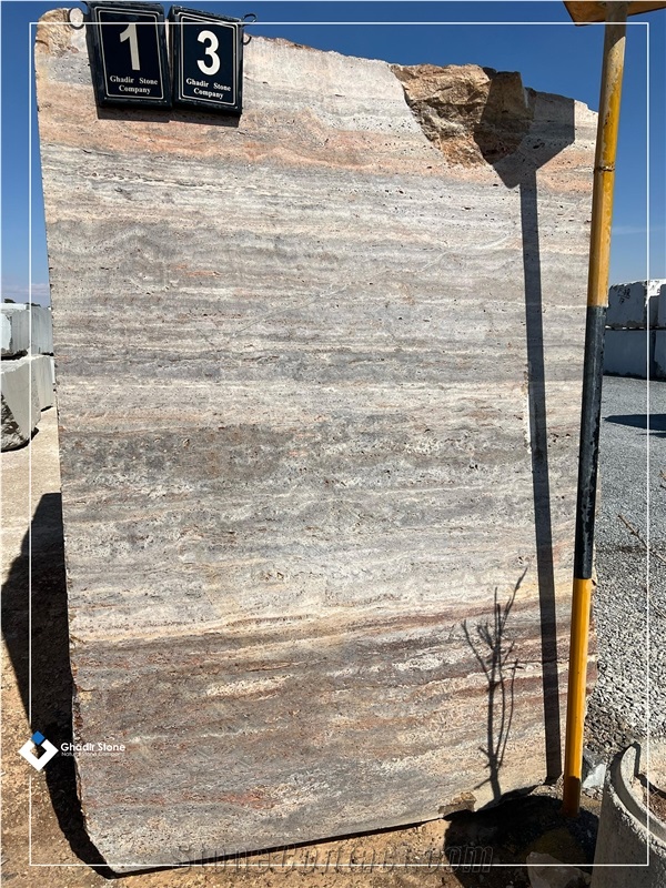 Titanium Silver Travertine Blocks