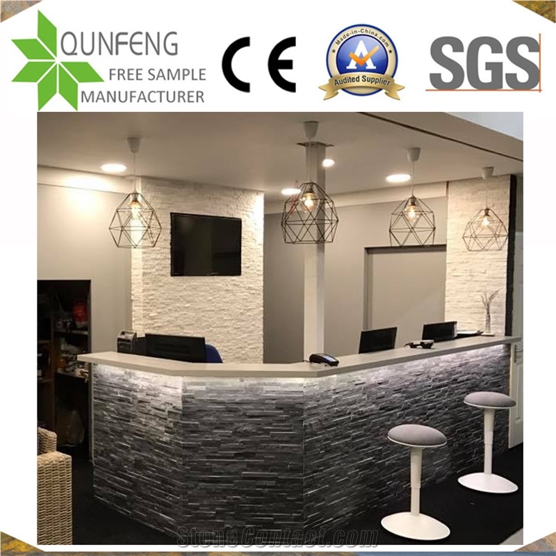 China 10*36CM Black Split Panel Interlocking Slate Z Stone