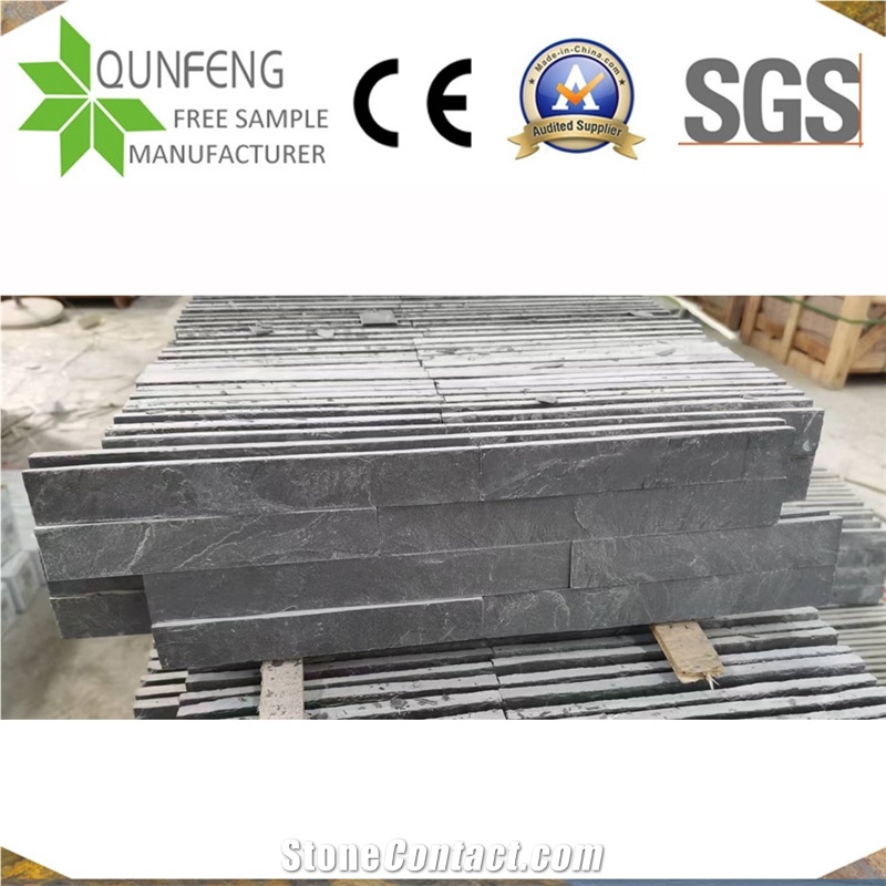 China 10*36CM Black Split Z Interlocking Slate Ledger Panels