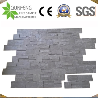 China Natural Black 18*35CM Interlocking Slate Ledge Stone