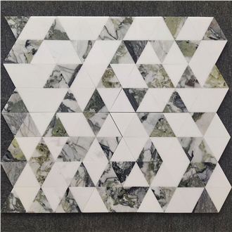 Ice Jade Green Marble Mosaic Tile Cut Subway Mosaic Tiles