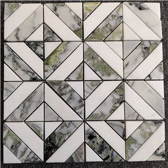 Ice Jade Green Marble Mosaic Tile Cut Subway Mosaic Tiles