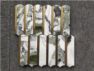 Ice Jade Green Marble Mosaic Tile Cut Subway Mosaic Tiles