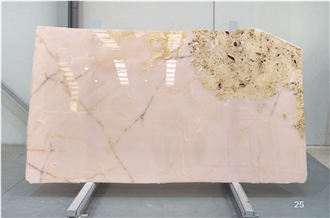 Natural Pink Onyx Slabs, 2 Cm, Bookmatched