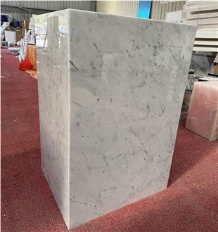 Carrara White Marble Pedestal Basin