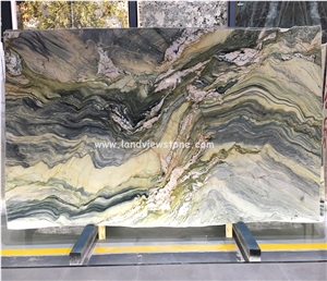 Fusion Light Blue Quartzite Slabs, Polished