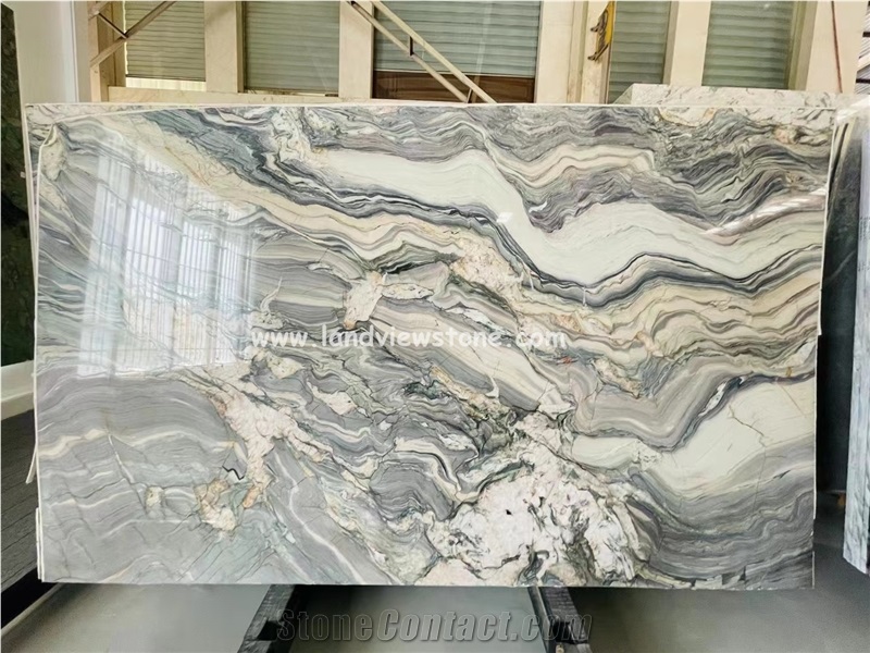 Fusion Light Blue Quartzite Slabs, Polished