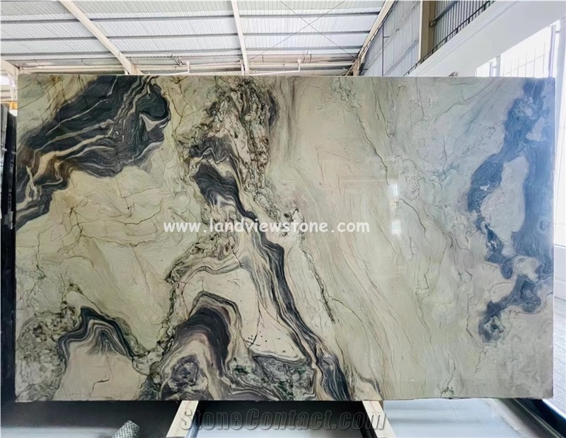 Fusion Light Blue Quartzite Slabs, Polished