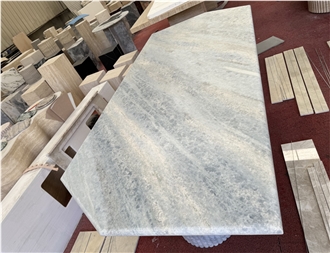 Irregular Shape Azul Cielo Marble Dining Table