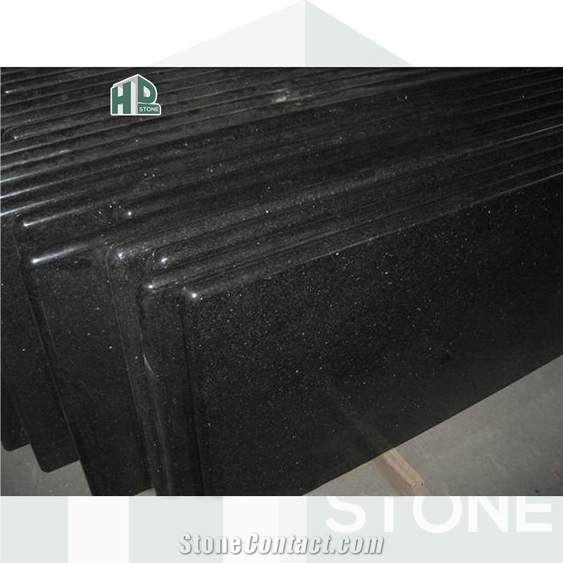 Black Galaxy Granite Polished Kitchen Countertops