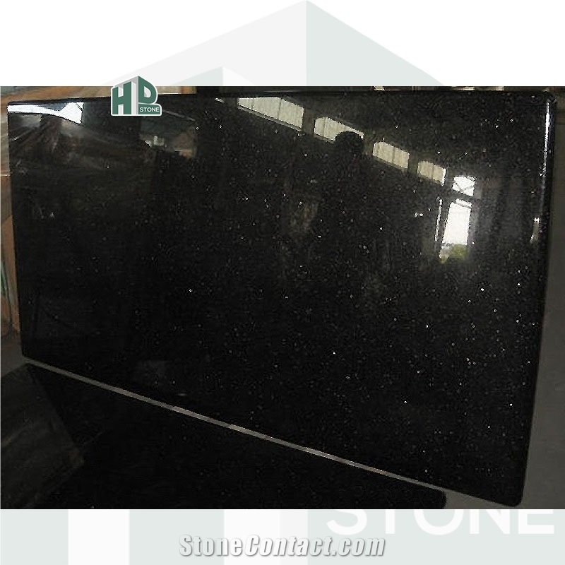 Black Galaxy Granite Polished Kitchen Countertops
