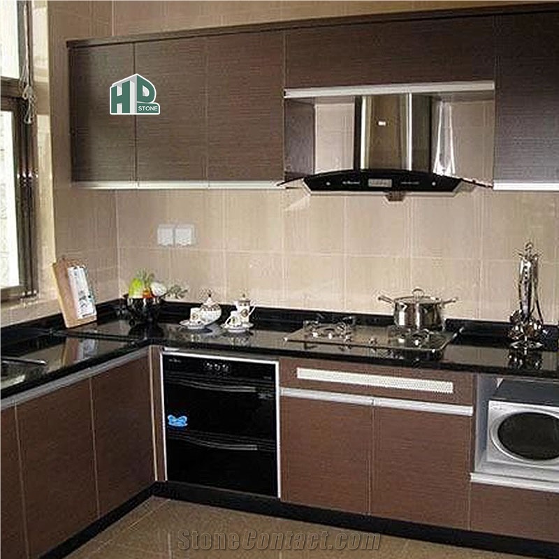 Black Galaxy Granite Polished Kitchen Countertops