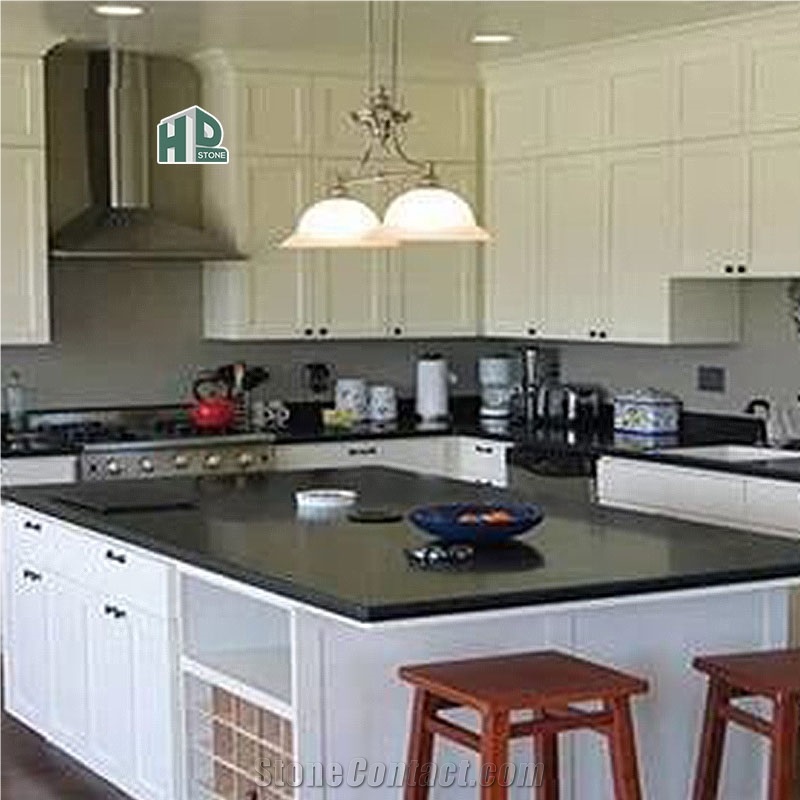 Black Galaxy Granite Polished Kitchen Countertops