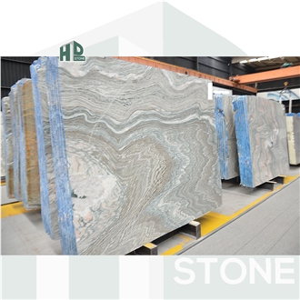 Chinese Grey Pink Cloud River Granite Slabs