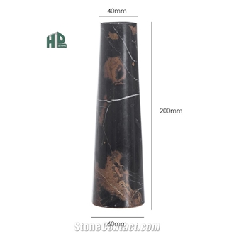Golden Black Marble Round Flower Vase  Home Decor Products