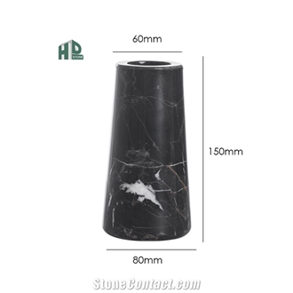 Golden Black Marble Round Flower Vase  Home Decor Products