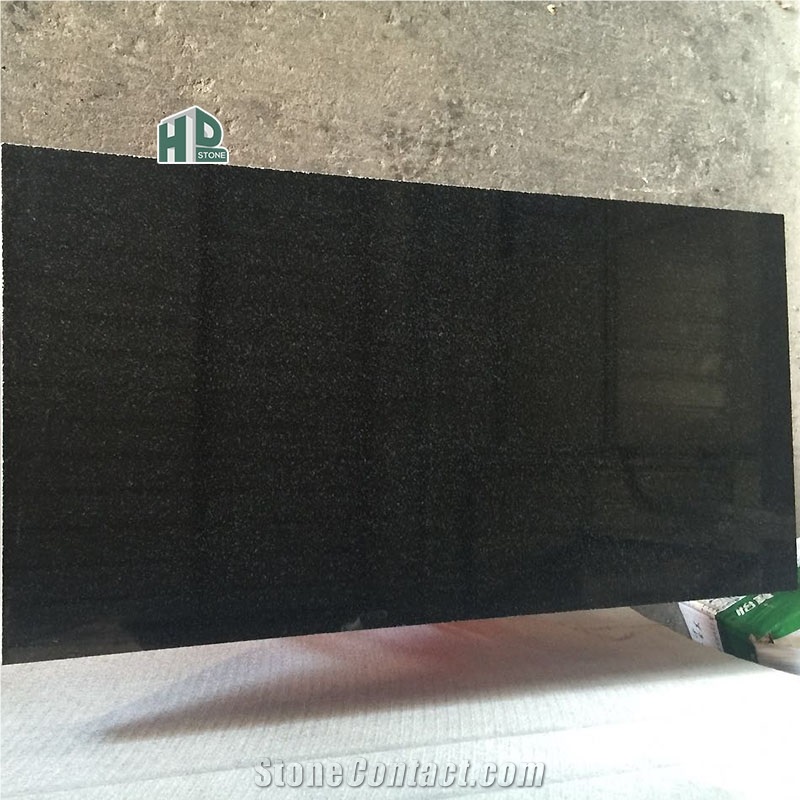 Hebei Black Granite Polished Half Slabs