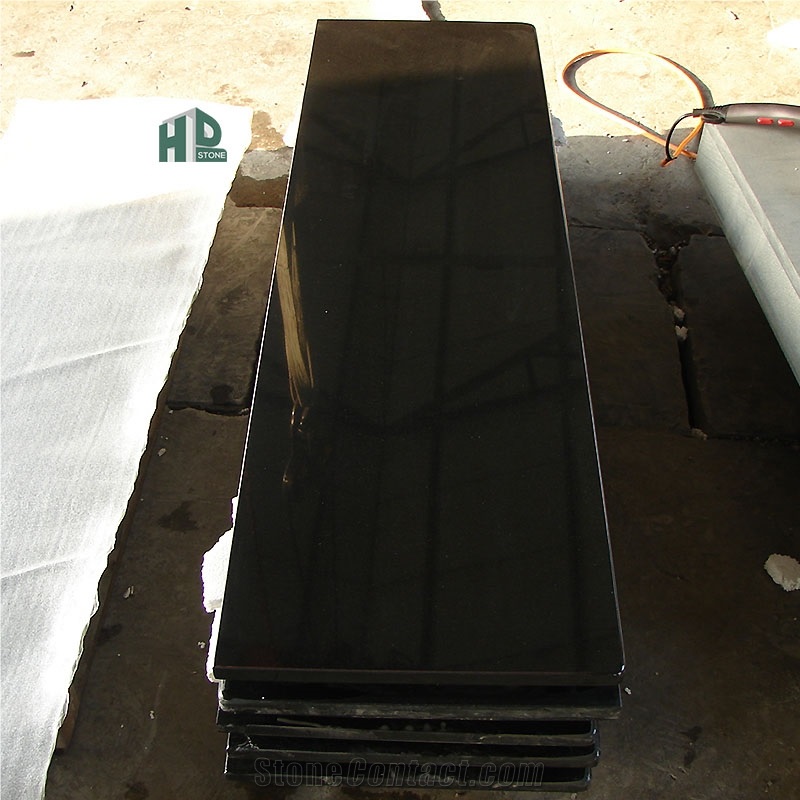 Hebei Black Granite Polished Half Slabs