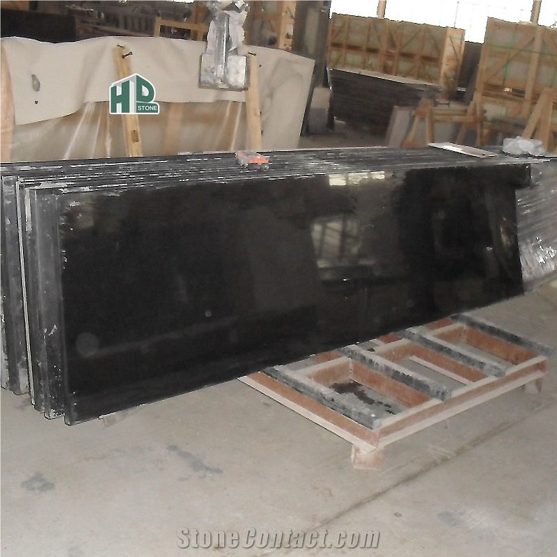 Hebei Black Granite Polished Half Slabs