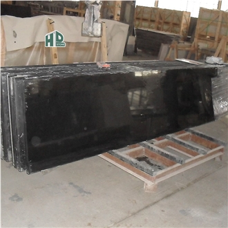 Hebei Black Granite Polished Half Slabs