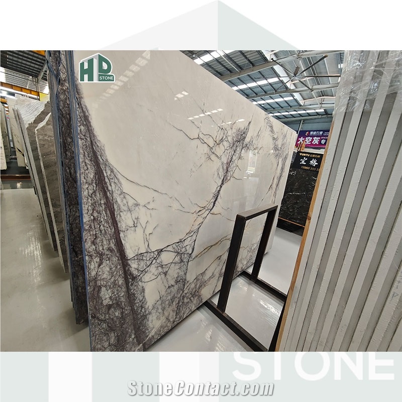 Incense Snow Lilac Chanel Plum Marble Slab Floor Tile
