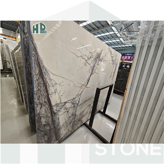 Incense Snow Lilac Chanel Plum Marble Slab Floor Tile