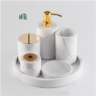 Natural Marble Bathroom Set Stone Plate Soap Dishe