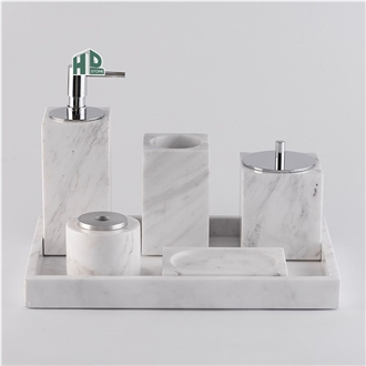 Natural Marble Bathroom Set Stone Plate Soap Dishe