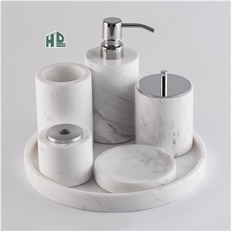 Natural Marble Bathroom Set Stone Plate Soap Dishe