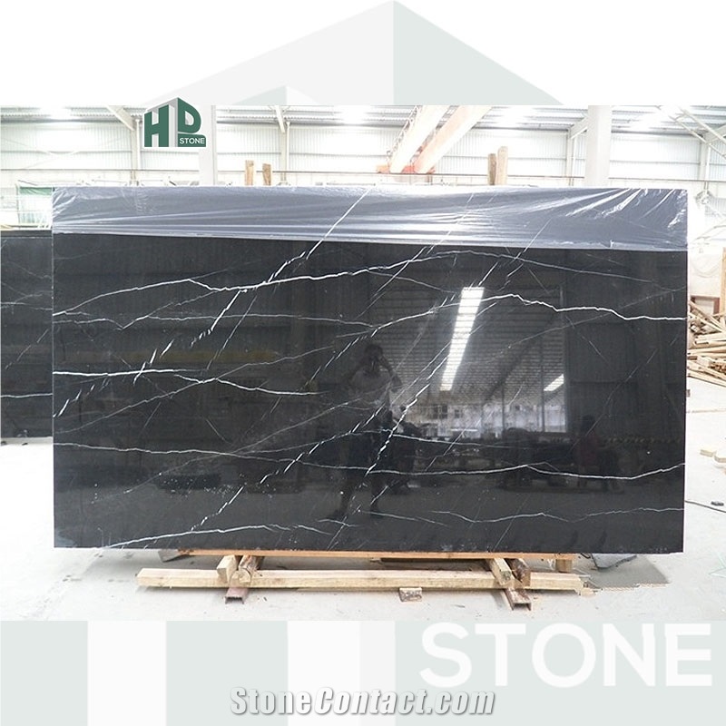 Nero/Black Marquina Marble Slab Floor Tile