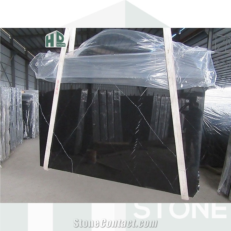 Nero/Black Marquina Marble Slab Floor Tile