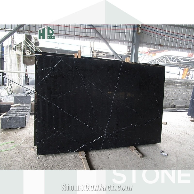 Nero/Black Marquina Marble Slab Floor Tile