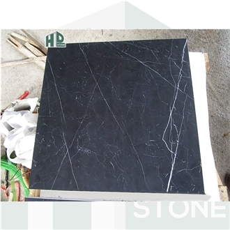 Nero/Black Marquina Marble Slab Floor Tile