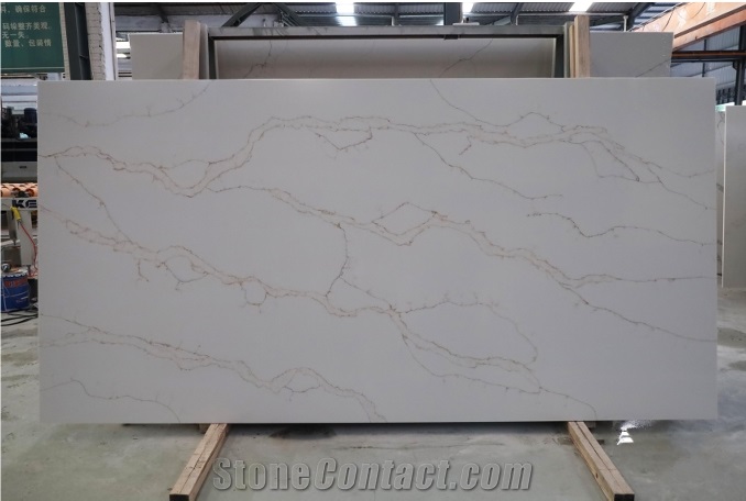 Calacatta Gold Marble Look Quartz Stone Slabs Quartz Tiles