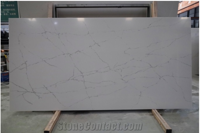 Snow White Marble Look Quartz Slabs