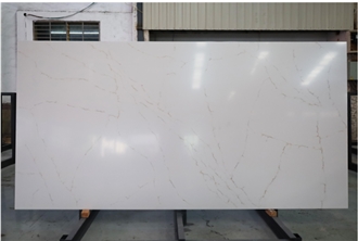 White Marble Vein Texture Quartz Slabs