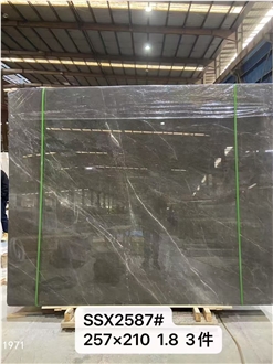 Austin Gray Marble Slabs Mousse Gray Stone Tile For Floor