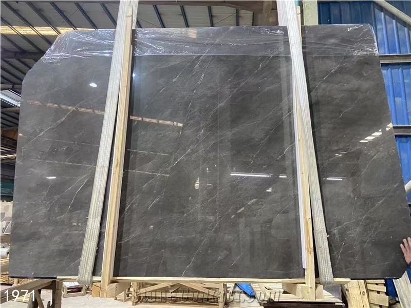 Austin Gray Marble Slabs Mousse Gray Stone Tile For Floor