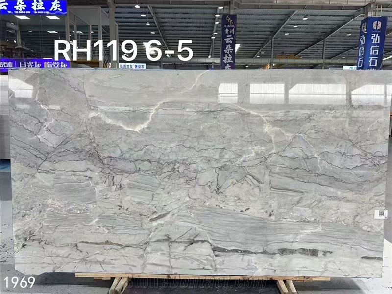 Copper Grey Marble Slabs Fish Maw Blue Stone Tile