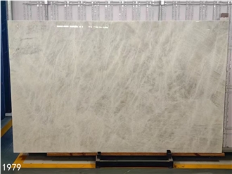 Crystal Ice Quartzite Slabs White Stone Home Wall Decoration